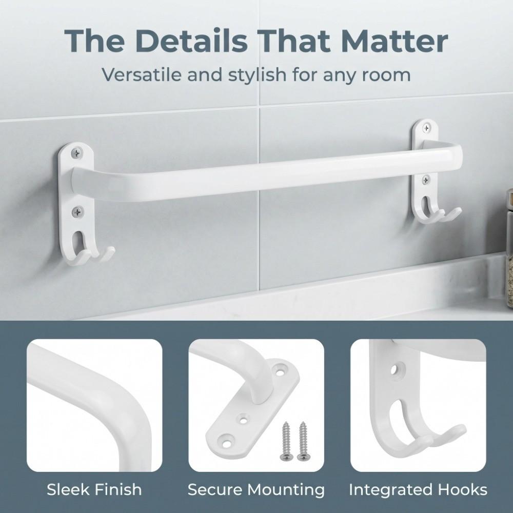 Wall Mounted Towel Holder Aluminum Towel Rack Elegant Towel Bar Space Saving