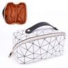PU Cosmetic Bag Multifunctional Rhombic Lattice Large Capacity for Female Travel