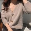 Autumn Women Soft White Knitted Cashmere Sweater Double Button Women Warm Jumper V-Neck Winter Sweat