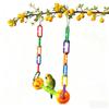 Colorful Bird Hanging Swing Wear-Resistant with Hooks Swing Stand Plastic with Bells Bird Interactive Swing Bird Cage Decoration