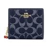 Signature Denim Coated Canvas Snap Wallet Women Wallet Blue CAA86-IMXIA