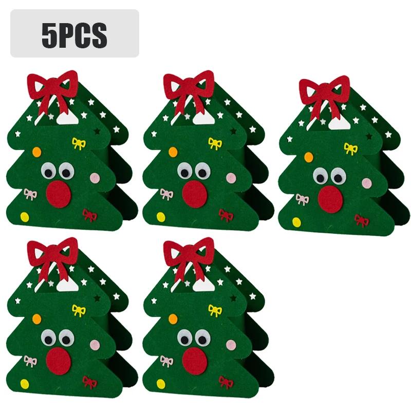 1-20PCS 2025 Christmas Gift Bag Creative Felt Cloth Children Candy Gift Bag Christmas Eve Handheld Portable Apple Bag