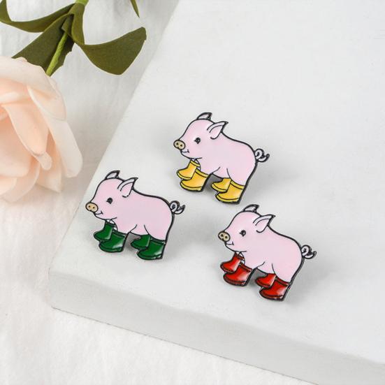 Lapel Brooch Cute Pig Shapes Alloy Unisex Collar Brooch for Gifts