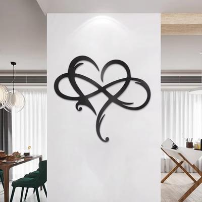 30 X 25cm Metal Heart Wall Art Hanging Decor Infinite Love Sign Plaque Bedroom Ornament