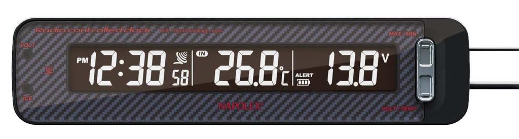 Napolex Fizz Car Voltage Voltage Abnormality and Road Icy Calendar Mounting Bracket for Flexible Mounting Position and Angle Car Thermometer,