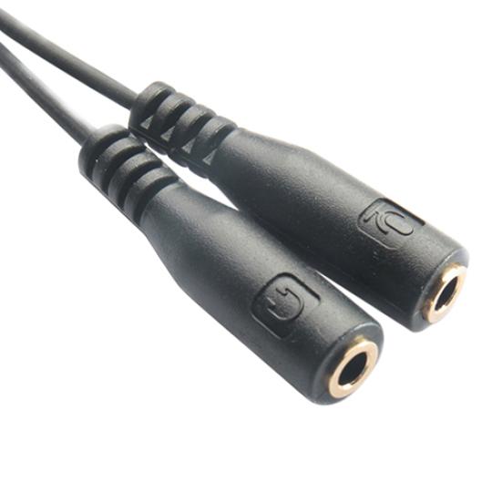 3.5mm Earphone Headphone Male to 2 Female Y Splitter Audio Mic Adapter Cable For iPhone