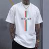 2025 Mailand Mode Herren Baumwoll-T-Shirt Frühling Sommer Täglich Lässig Mode Rundhals Oberteil Männlich Zuhause Outdoor Komfort Weiche T-Shirts