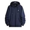 Embroidered Little Horse Men's Hooded Polo Cardigan - Spring/Autumn Style Casual Jacket