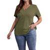 Summer Cross V-Neck Plus Size Short Sleeve Women Blouse Pit Strip Solid Color Top Fashion Loose Casual Elegant Simple T-shits Female Office Tee Shirts