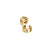 Orecchini a clip dell'orecchio: Bracciale a Tre Anelli Senza Foratura, Superficie Liscia con Stile Giapponese-Coreano Raffreddato in Oro.