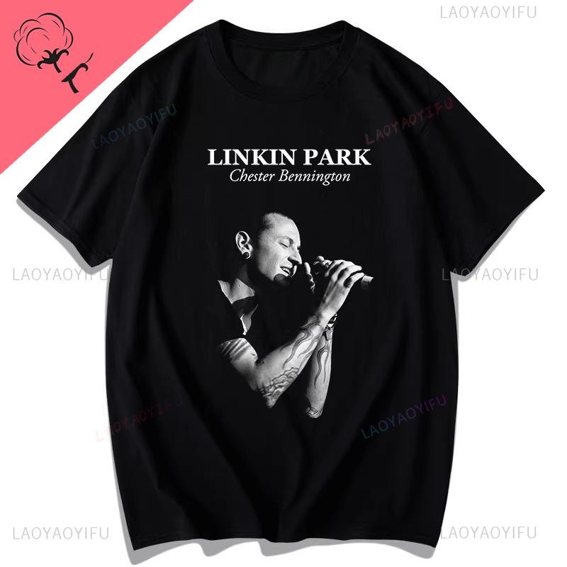 Červená korejská trička s krátkým rukávem Linkin Park pro muže a ženy Linkin Park Evropská a americká hudba Rocková kapela Ropa Hombre