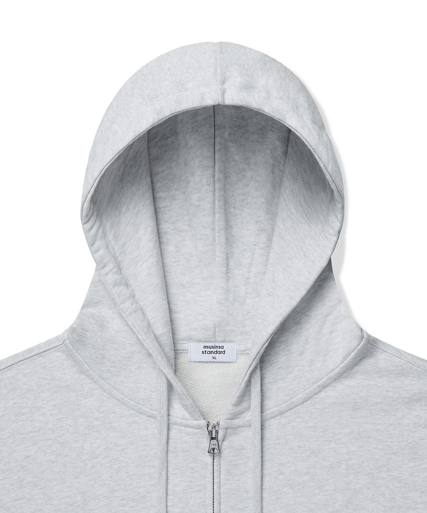 Musinsa Standard Hooded Sweat Zip-Up [Melange Light Gray]
