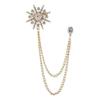 1Pc  High-end Rhinestone Star Brooch Crystal Tassel Chain Corsage Suit Coat Badge Lapel Pin for Men Women Clothing Accessories