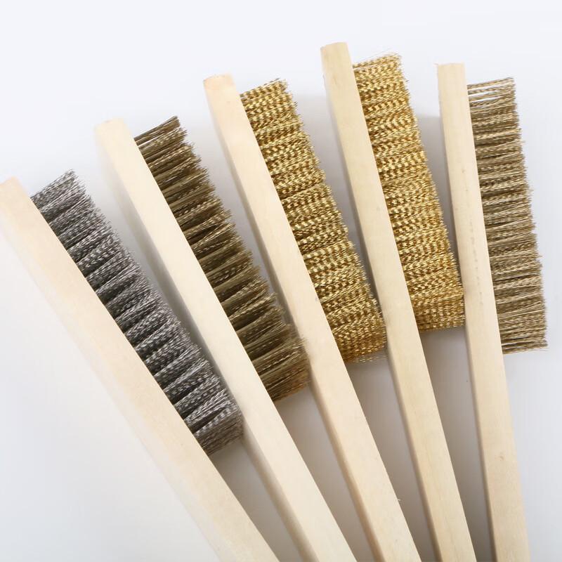 Upgraded Wood Handle Brass Wire Brush Set