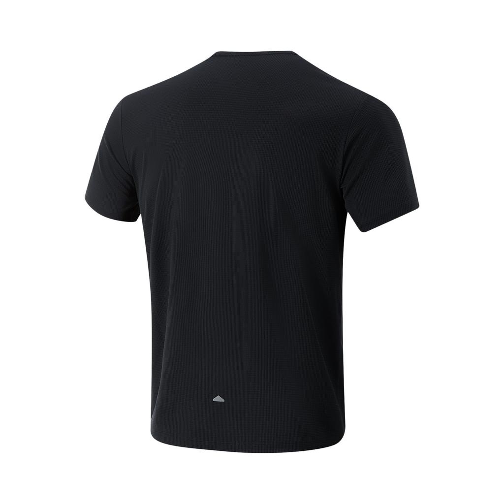 Li Ning Running Series Letter Round Neck Comfortable Breathable Versatile Short Sleeve T-Shirt Men Tops Black ATSV095-1