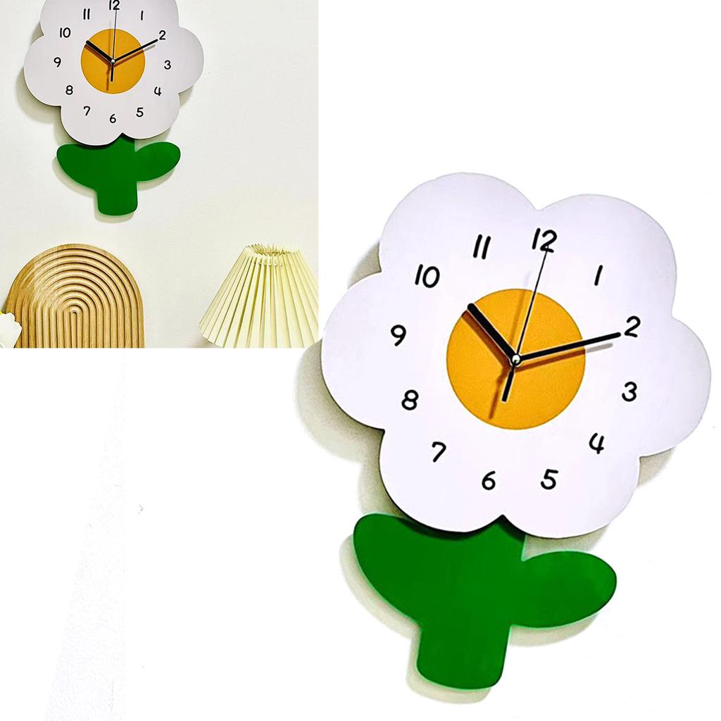 Bloemvormige Wandklokken voor Kinderen Cartoon Schattig Exquise Stille Wandklok voor Woonkamers
