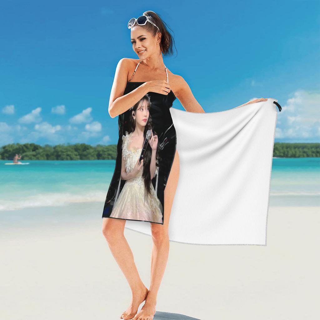 Iu Lee Ji-Eun Korean Actress I-Idol Beach Towel Soft Microfiber Quick Dry Absorbent Quick Towels For Pool