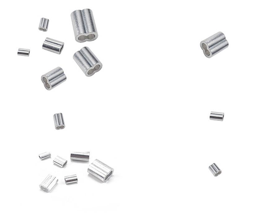 245 × M1.2 / 3/4 / 5 7-Size Aluminum Crimping Loop Sleeve Assortment Kit for Wire Rope Cable Thimbles Rigging