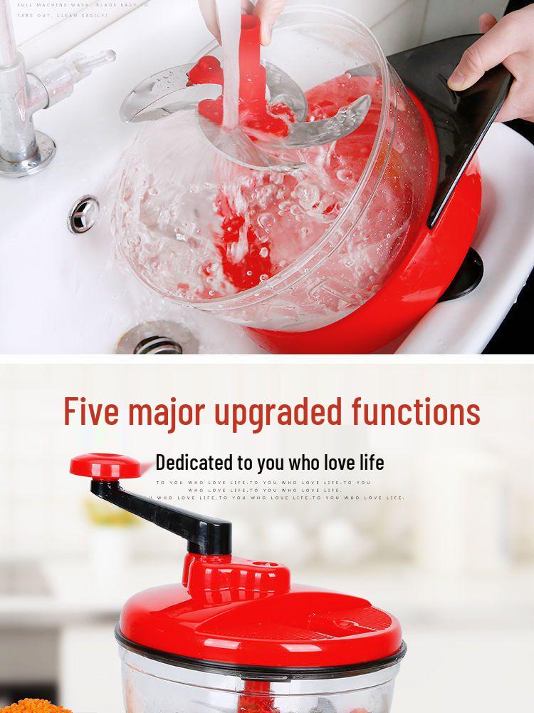 Manual Hand-Crank Meat Grinder & Vegetable Cutter: Kitchen Food Processor for Dumpling Filling & more.
