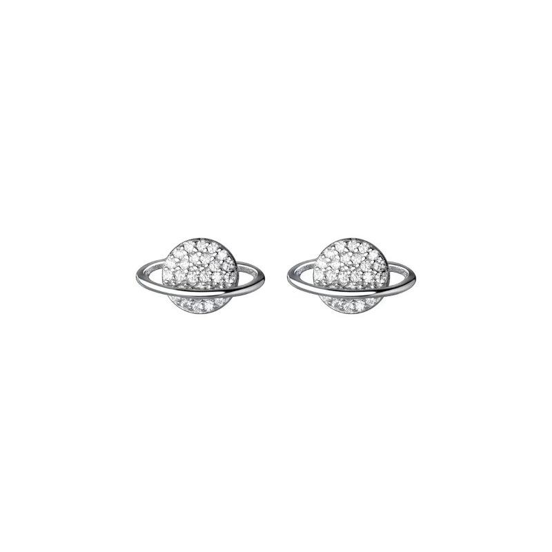 

925 Sterling Silver Plated gold Zircon Planet Earrings for Women Korea Exquisite High Quality Gift Jewelry серебряный