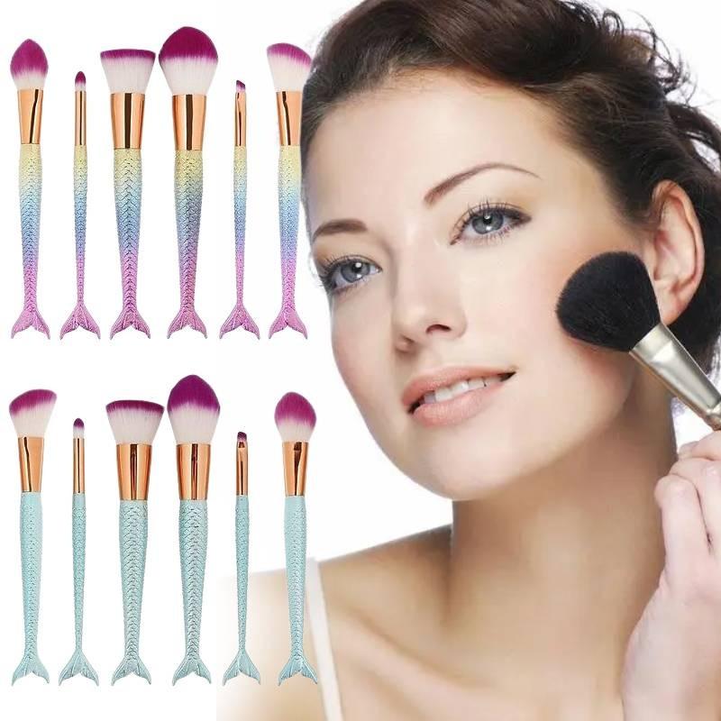 Mermaid Makeup Brush Set Foundation Eyeshadow Brushes Cosmetic Durable Tool