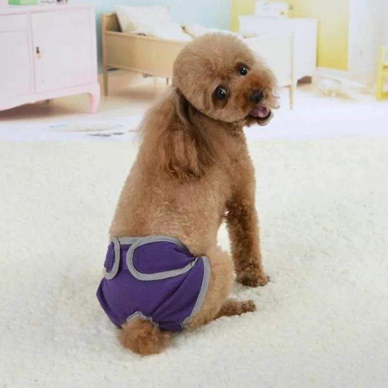 Couches Lavables pour Chien Pantalon Physiologique Pantalon pour Chiot Femelle Short Sous-vêtement Coton Chien Femelle Diaper Culotte Vêtements Chien Chat
