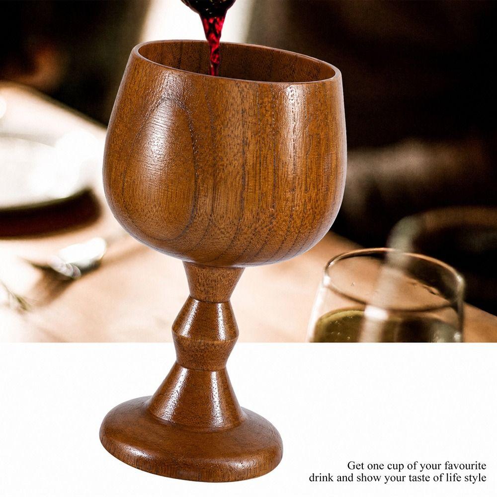 Solid Wood Wooden Wine Goblet Hand-made Jujube Wood Wooden Drinking Cup Wooden Mug  Drinking Wine