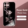 Rosa Rosen-Design Glas-Handyhülle geeignet für Samsung Galaxy S26 S25 S24 S23 S22 S20 FE/Ultra/Plus stoßfeste Rückabdeckung