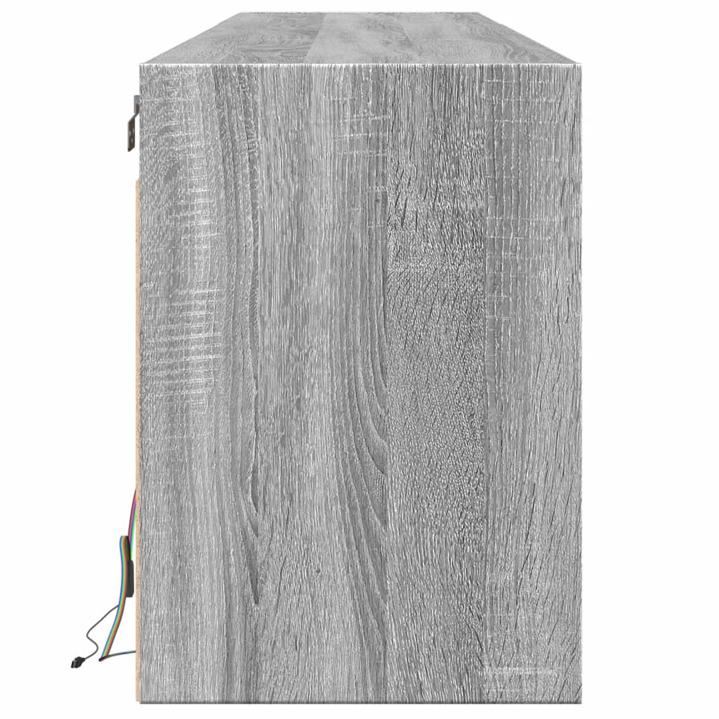 Wall Mounted TV Cabinet with LED Lighting Grey Sonoma 180 x 31 x 45 cm