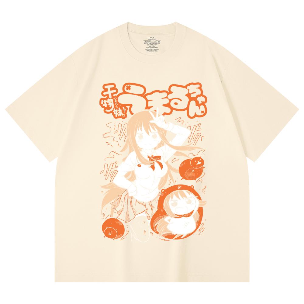 230 Gsm 100% Cotton Himouto Umaru chan V1 Print Unisex Heavy Cotton T Shirt XS абрикосовый