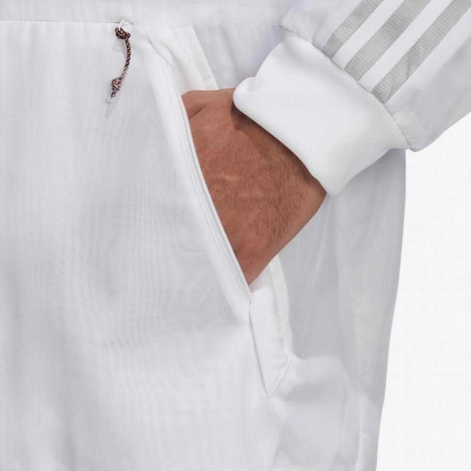 adidas Belgium Euro 2020 Anthem Casual Jacket With Stand Collar And Brand Logo Unisex Outerwear White FT2858