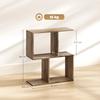 Side Table, Narrow End Table with Storage Shelves, S-Shaped, 3-Tier, 50W x 19.5D x 58H cm, Oak