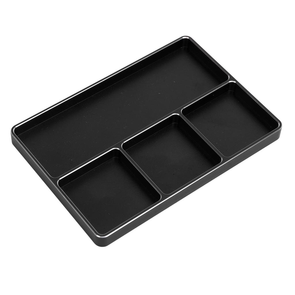 RC Repair Screw Tray 4 Grids Aluminum Alloy Screw Tray with Magnetic Pad for 1/10 1/8 RC Car RC Airplanes