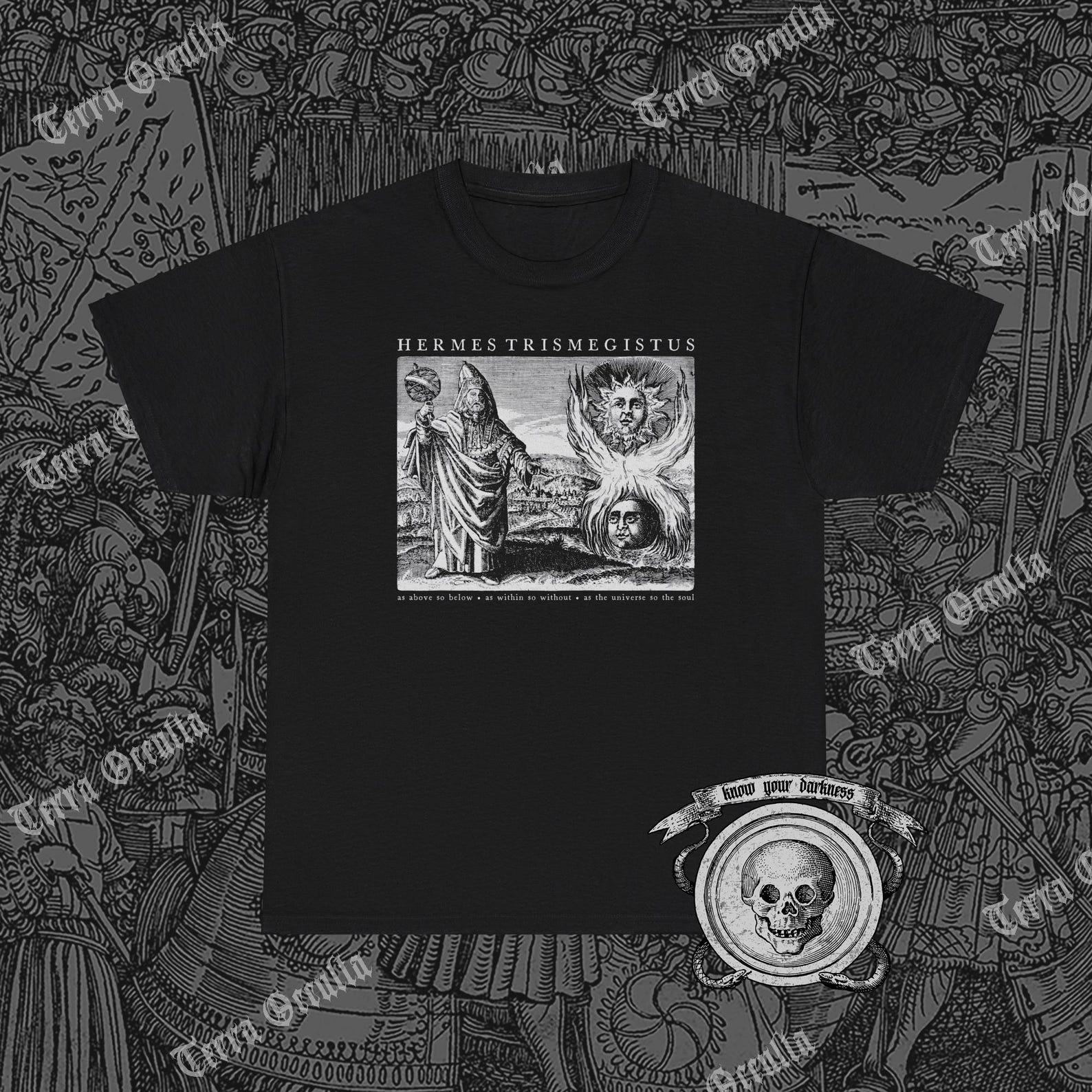 Hermes Trismegistus Shirt, As Above So Below, Alchemy Shirt, Esoteric XL