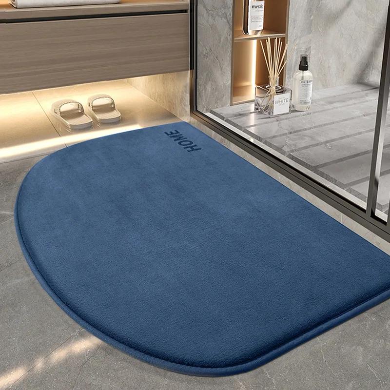 Memory Foam Bath Mat Quick-Dry Bathroom Rug, Non-Slip Water-Absorbing, Soft Solid Color Floor Mats for Bathroom Essentials