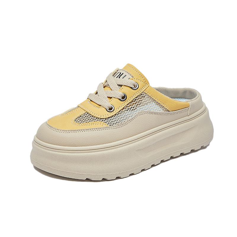 New Summer White Shoes for Female Students' Heightened Mesh Breathable Board Shoes Casual Street Shot
