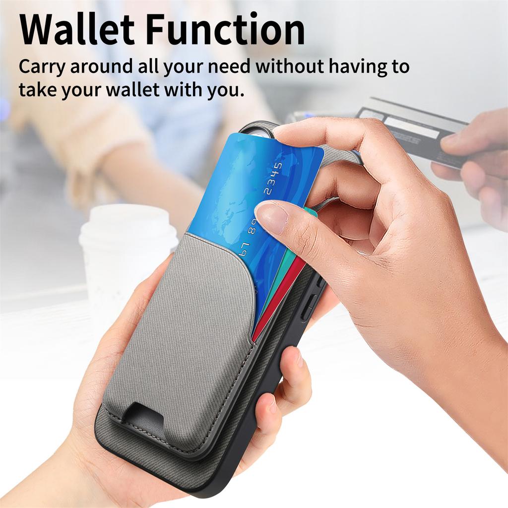Anti Shock Magnetic Phone Case With Card Slot Premium Textured PU Leather Slim Protective Cover For Secure Everyday Use