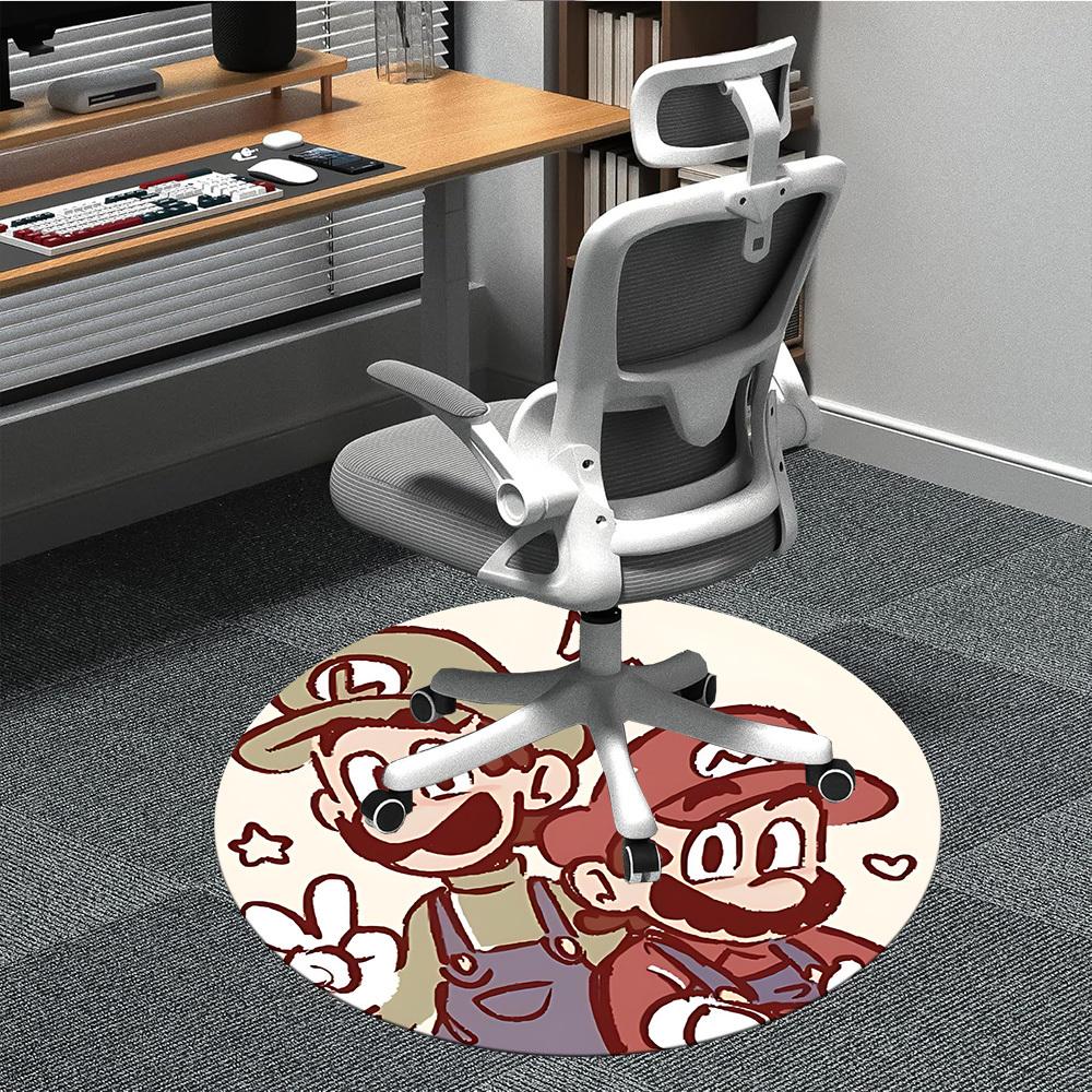 

1pc Mario Luigi Office Round Area Rug, Under Office Chairs Bedroom Living Room Home Decor a1022274 80cm by 80cm