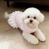 Breathable Pet Princess Dress Lotus Leaf Edge Bow Dog Skirt Sweet Puppy Lace Skirt  Outdoor Walk