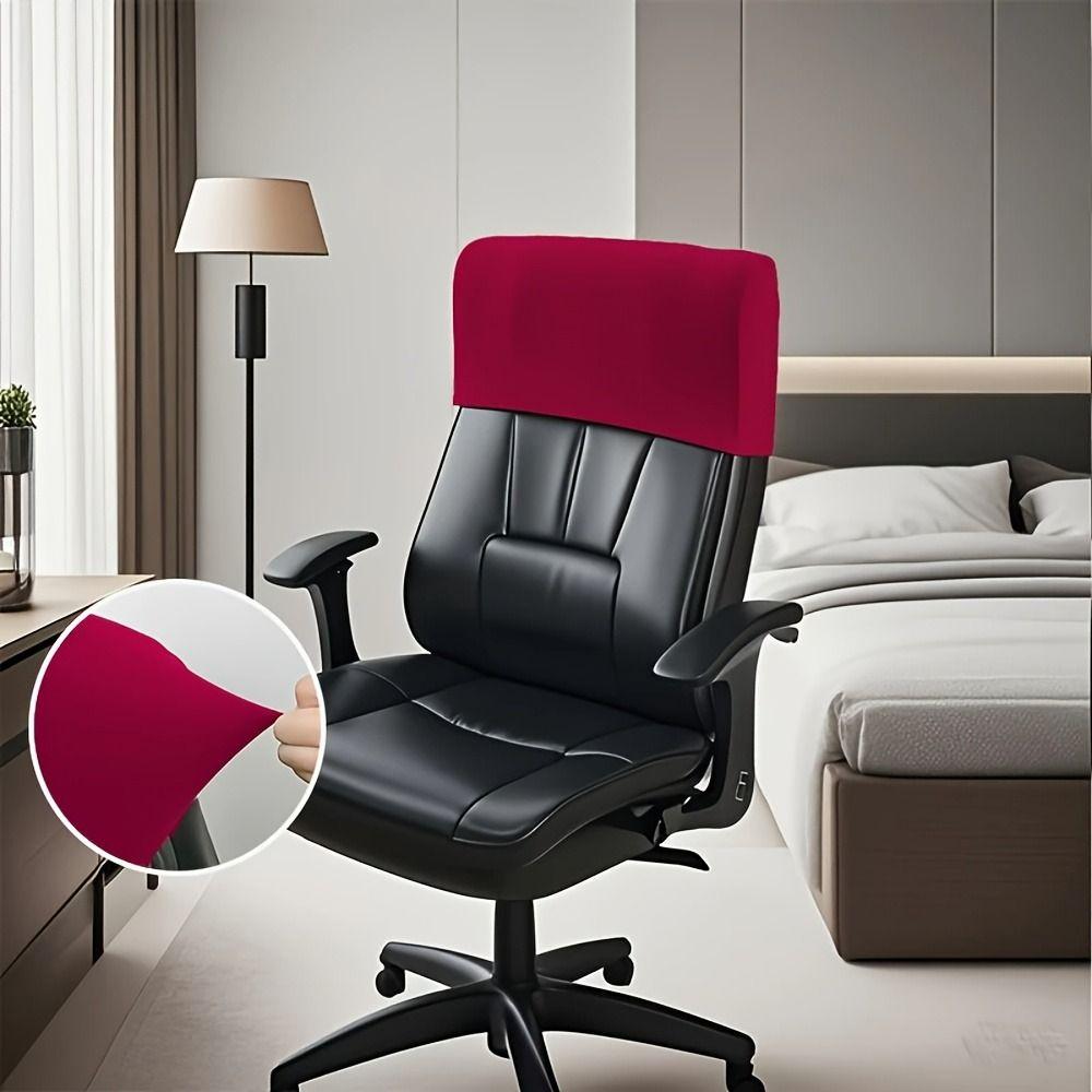 Elastic Chair Back Protector Solid Color Chair Head Cover Office Chair Backrest Cover Boss Chair