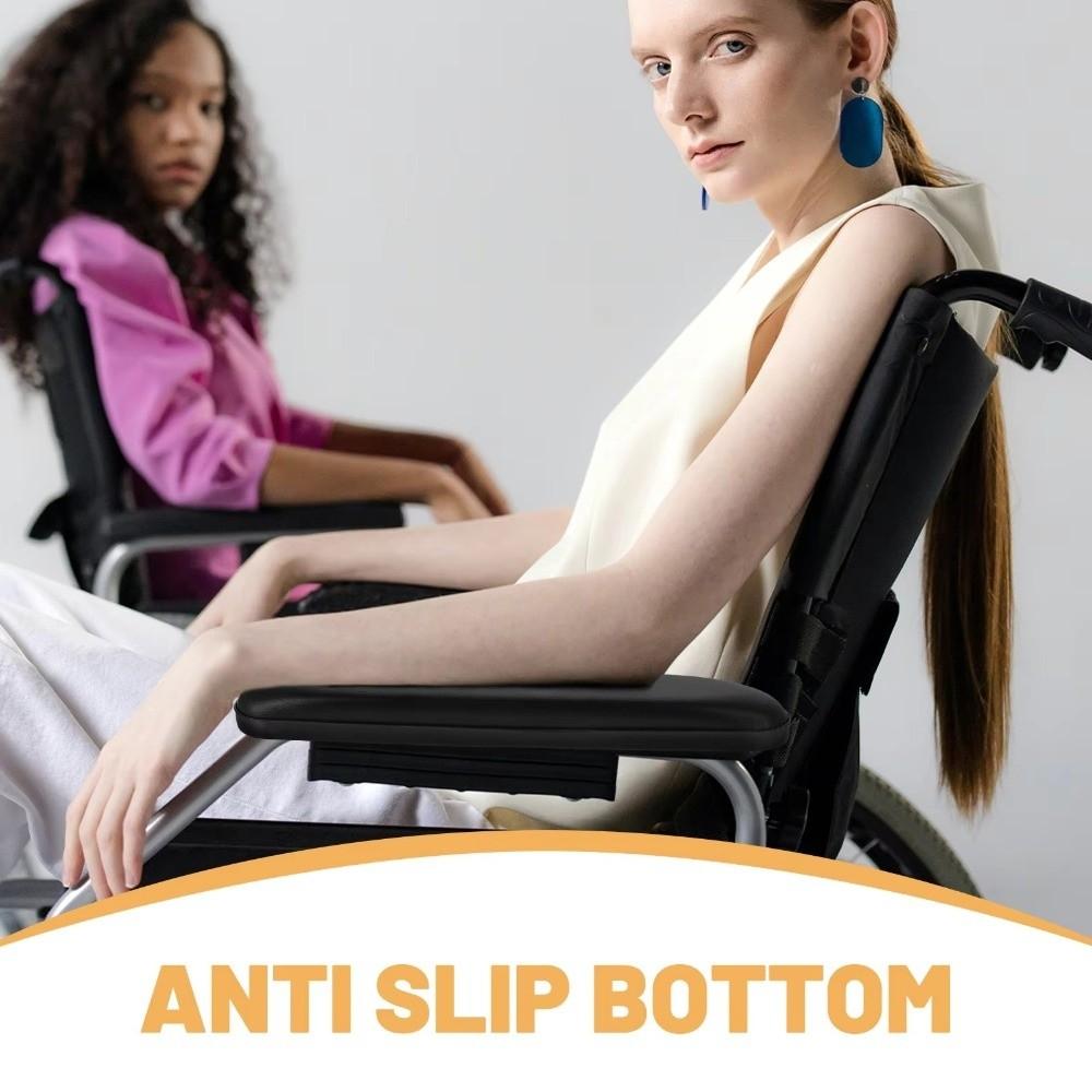 2PCS Sponge Wheelchair Armrest Pad Leather Spare Part Arm Rest Arm Pads Cover  Wheelchair Use