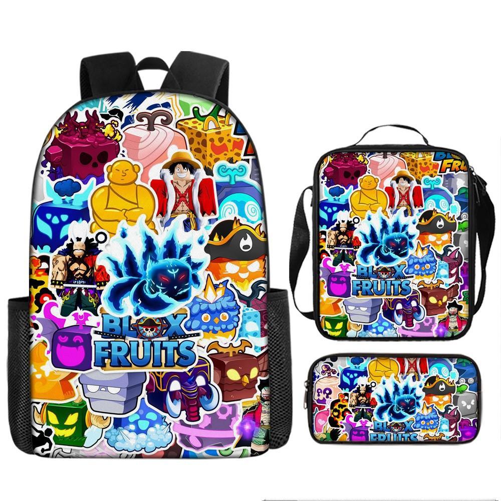 Blox Fruits Sac à dos pour école primaire et secondaire Sac à dos pour enfants Sac à dos grande capacité Sacoche Trousse shoulder bag