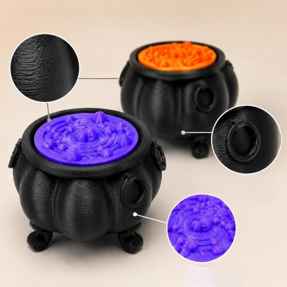 Novelty Halloween Ornaments Decoration 3D Printed Pumpkin Statue Funny Witch Pot Sculpture Fidget Clicker Halloween Party