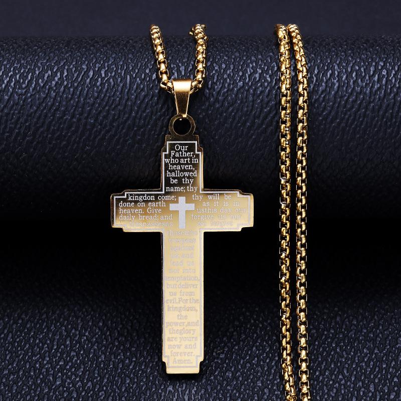Personalized Three-dimensional Cross Necklace, European and American Fashion Trend Temperament Stainless Steel Pendant Jewelry