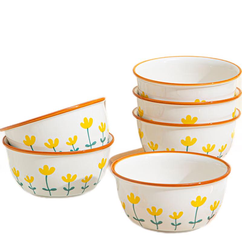 Peersons Nordic Style Thickened Ceramic Bowl 4.75 Inch (6 Pack)