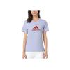 adidas Tricou cu mânecă scurtă, cu logo-ul strălucitor, cu imprimeu degradat, cu gât rotund, pentru femei Topuri, violet deschis H09754