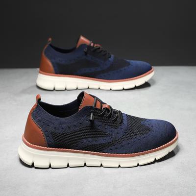 2025 Herrenschuhe im britischen Stil Sommer atmungsaktive Sportschuhe Fliegenstrick-Mesh-Schuhe Herren Übergröße 48 Größe Laufschuhe im Trend