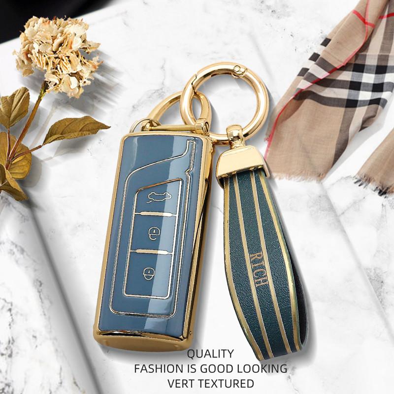 Luxuriöses goldenes Rand-Fernbedienungs-Autoschlüsselgehäuse mit vollständiger Abdeckung für GAC Trumpchi GS4 M6 GS5 GA8 GS8 GA6 GS7 M8 GS3 GA4 Auto