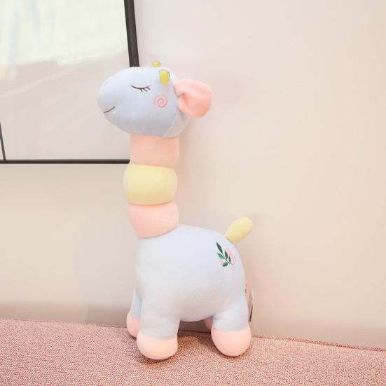 Cute Colorful Giraffe Plush Toy Soft Fluffy PP Cotton Stuffed Animal Plushie Kids Comfort Doll Home Decoration Girlfriend Birthday Gift