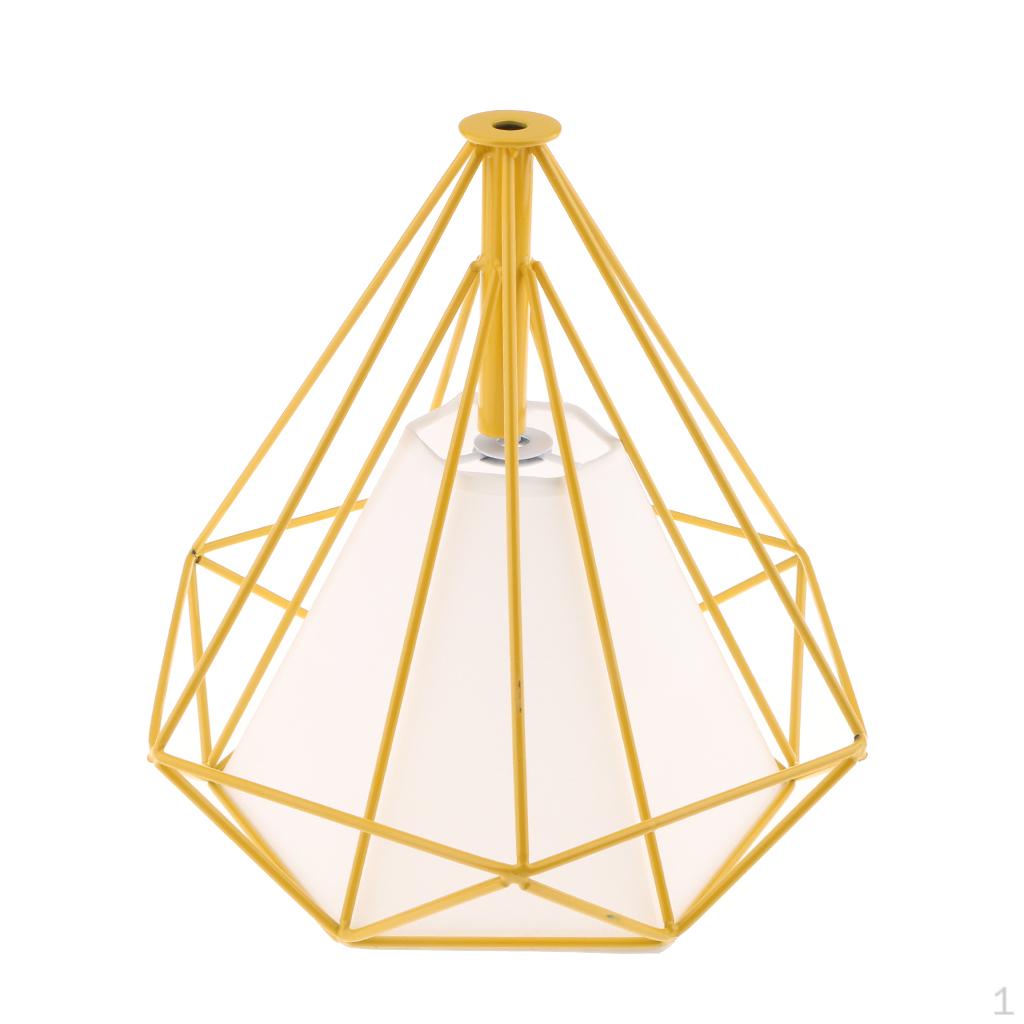 

Metal Diamond Bulb Guard Lamp Cage Light Lampshade 12 Colors Yellow-White Cover Inside